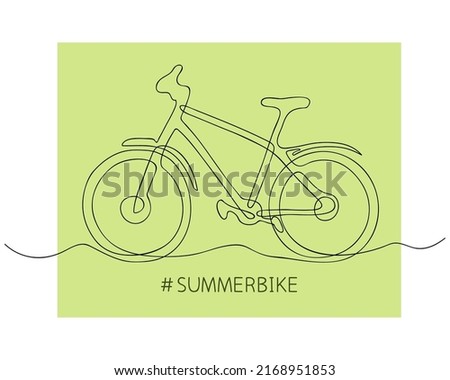 Mountain bike. Sport sketch in continuous line. Editable contour. Vector
