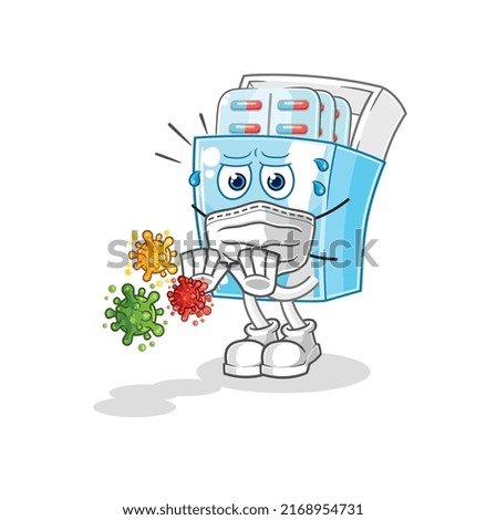 the medicine package refuse viruses cartoon. cartoon mascot vector