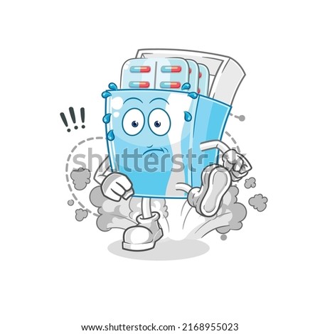 the medicine package running illustration. character vector