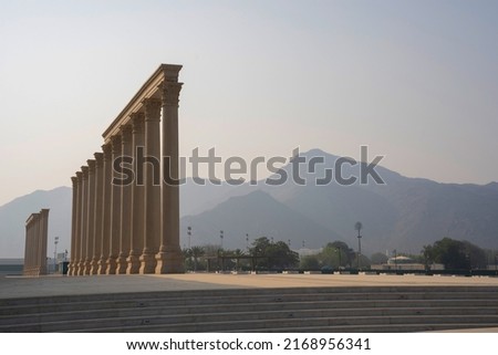 Ancient columns in mountain city