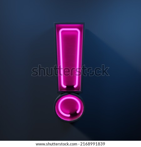 Neon light symbol exclamation point