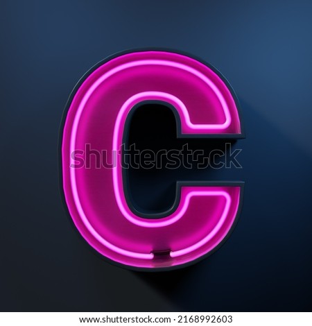 Neon light tube letter C Royalty-Free Stock Photo #2168992603