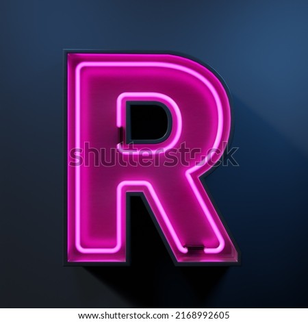 Neon light tube letter R Royalty-Free Stock Photo #2168992605
