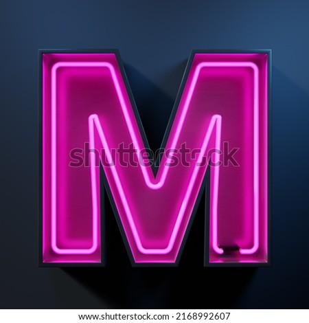 Neon light tube letter M Royalty-Free Stock Photo #2168992607