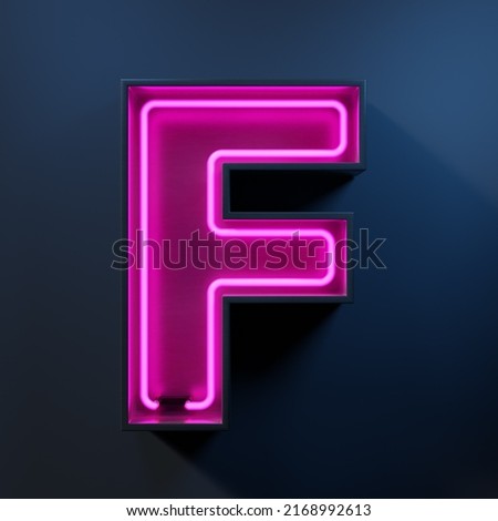 Neon light tube letter F
