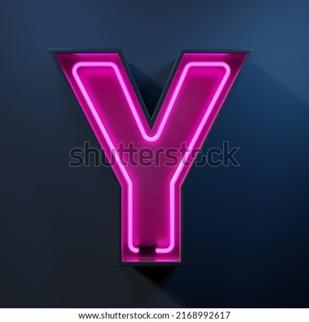 Neon light tube letter Y