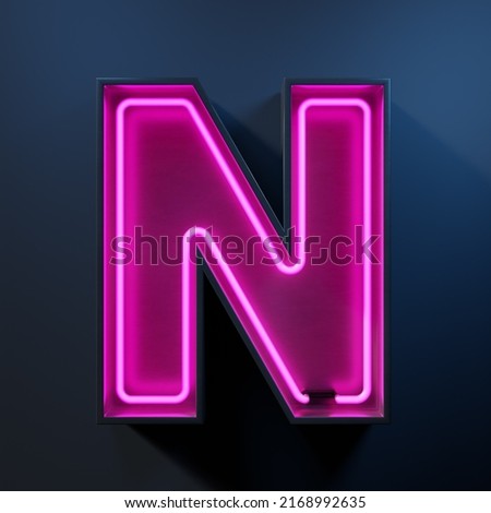 Neon light tube letter N