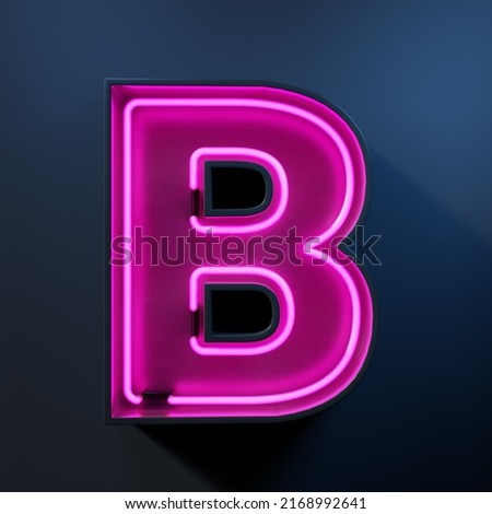 Neon light tube letter B