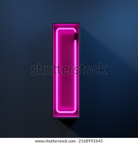 Neon tube light letter I Royalty-Free Stock Photo #2168992645