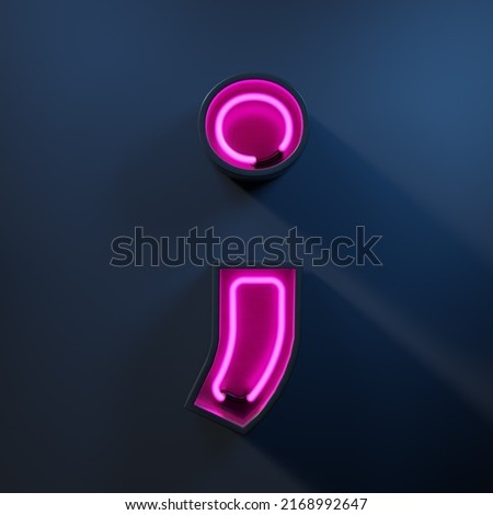 Neon light tube symbol semi-colon