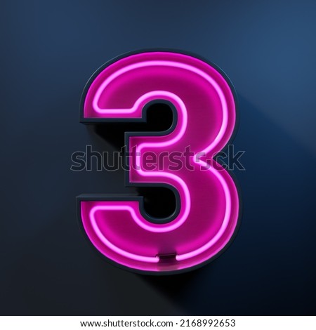 Neon light tube number 3 Royalty-Free Stock Photo #2168992653