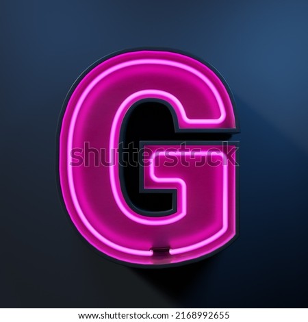 Neon light tube letter G Royalty-Free Stock Photo #2168992655