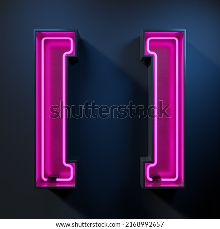 Neon light tube symbol brackets