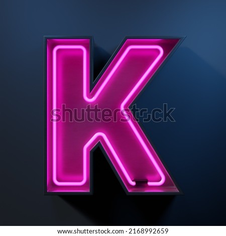 Neon light tube letter K