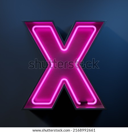 Neon light tube letter X