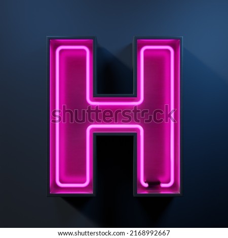 Neon light tube letter H