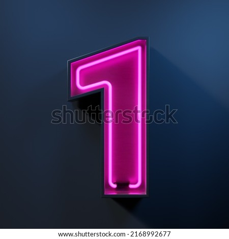 Neon light tube number 1 Royalty-Free Stock Photo #2168992677