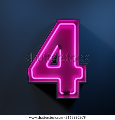Neon light tube number 4 Royalty-Free Stock Photo #2168992679