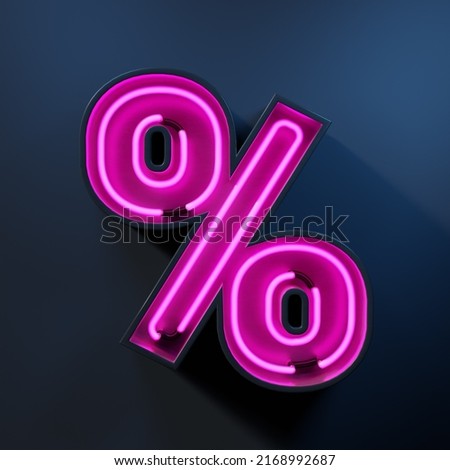 Neon light tube symbol  percent Royalty-Free Stock Photo #2168992687