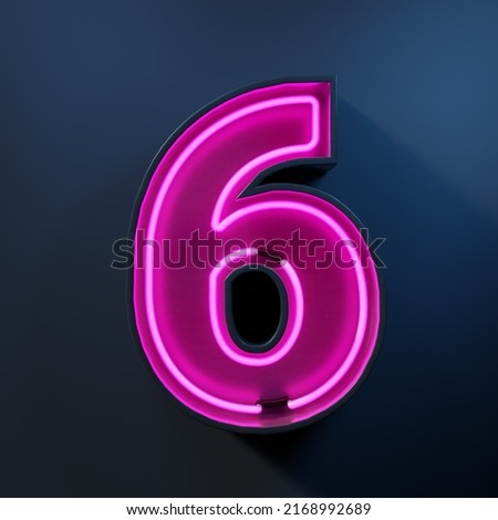 Neon light tube number 6 Royalty-Free Stock Photo #2168992689