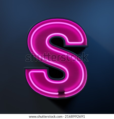 Neon light tube letter S
