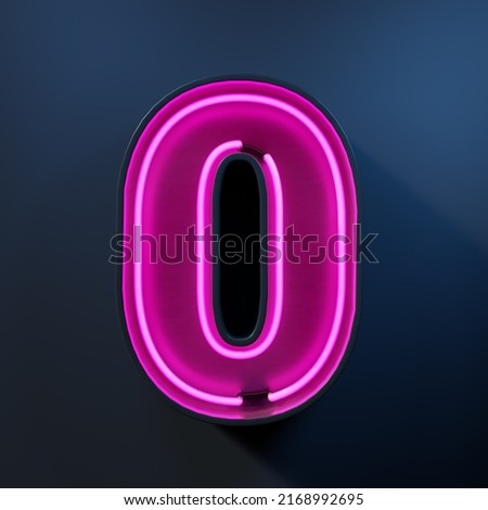 Neon light tube number 0 Royalty-Free Stock Photo #2168992695