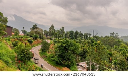 Road heading through the countryside in Sri Lanka