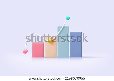 Leadership for successful new idea. under creative solution concept in 3D vector render on white background. 3d goal for business, bank, finance. 3d investment graph vector icon render illustration Royalty-Free Stock Photo #2169070955