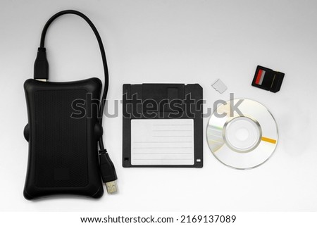 means of recording information of different generations hard disk, floppy disk, memory card and micro memory card and CD optical disk