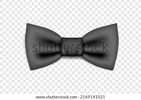 Vector icon of a black bow tie highlighted on a transparent background. Hipster style