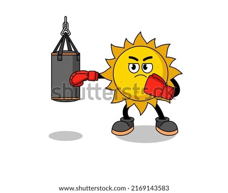 Illustration of sun boxer , character design