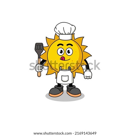 Mascot Illustration of sun chef , character design