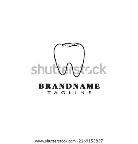 teeth logo cartoon icon design template black modern isolated vector illustration