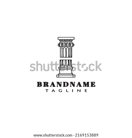roman pillar logo concept icon design template black modern isolated vector illustration