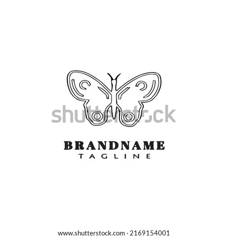 butterfly logo cartoon icon design template black modern isolated concept illustration