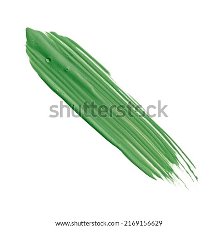 stroke of the paint brush isolated on white. acrylic stain element on white background. with brush and paint texture hand-drawn. close up of lipstick or nail polish strokes Trendy color makeup swatch.