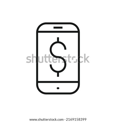 Digital Payment line icon. Vector illustration isolated on white background. using for website or mobile app