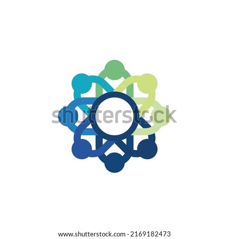 Unusual People Group Set. Group of persons in teamwork and collaboration activity. Vector graphic design