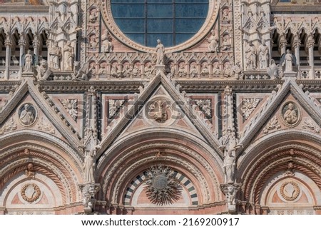 Siena cathedral (Duomo di Siena) facade, Tuscany, Italy