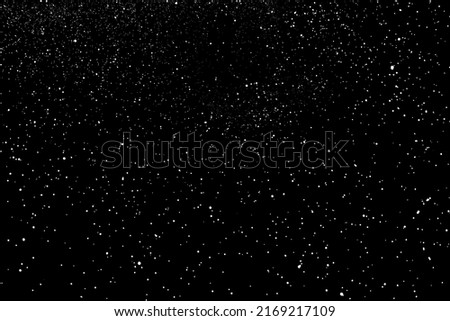 Distressed white grainy texture. Dust overlay textured. Grain noise particles. Snow effects pack. Rusted black background. Vector illustration, EPS 10.   Royalty-Free Stock Photo #2169217109