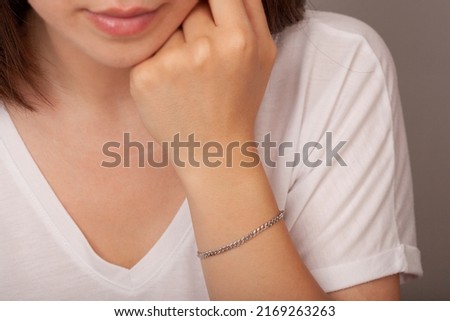 Women's bracelet image. Image for e-commerce, online sale, jewelry sale.