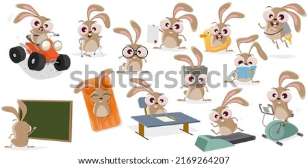 funny collection of a cartoon rabbit