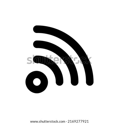 Icon Rss Feed vector symbol. Signal level or wifi icon isolated on white background. Vector EPS 10 Royalty-Free Stock Photo #2169277921