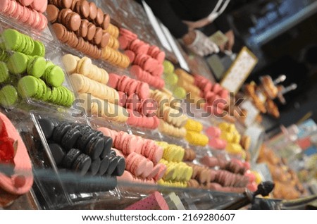 macarons from ladurée paris champs-elysees  Royalty-Free Stock Photo #2169280607