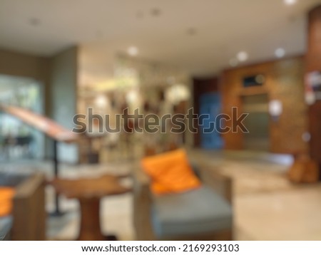 Blurred or defocused photo of an hotel lobby. perfect for background.  Royalty-Free Stock Photo #2169293103