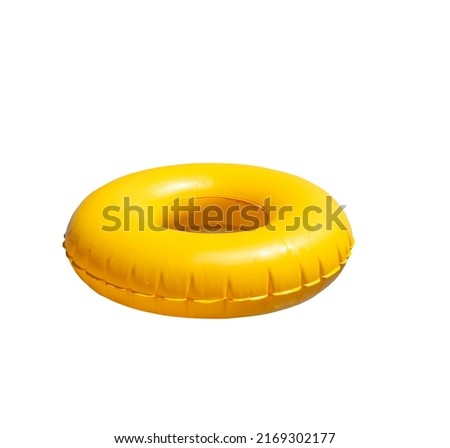 Yellow Inflatable ring isolated on white background Royalty-Free Stock Photo #2169302177