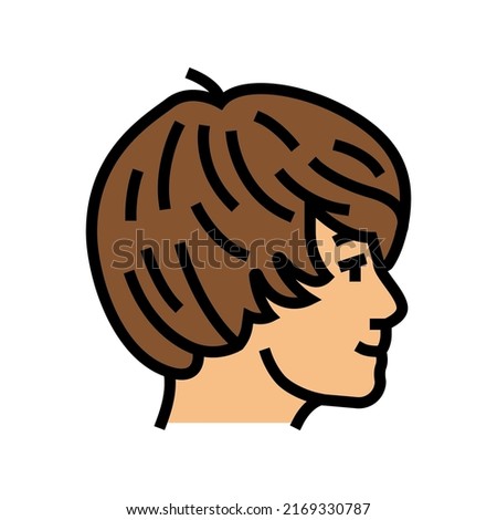 boy teen hairstyle color icon vector. boy teen hairstyle sign. isolated symbol illustration