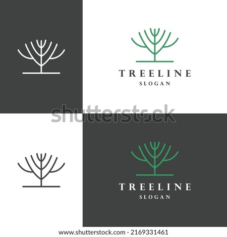 Tree logo icon flat design template 
