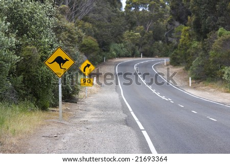 Australian RoadSign in Kangaroo Island