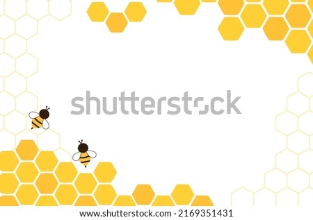 Beehive honeycomb with bee cartoons on white background vector illustration. Royalty-Free Stock Photo #2169351431